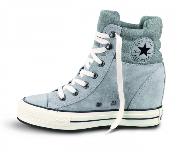 converse con zeppa bianche