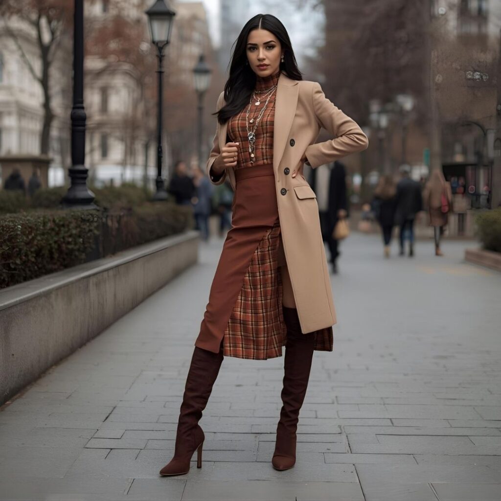 Come abbinare stivali alti e gonne midi in autunno