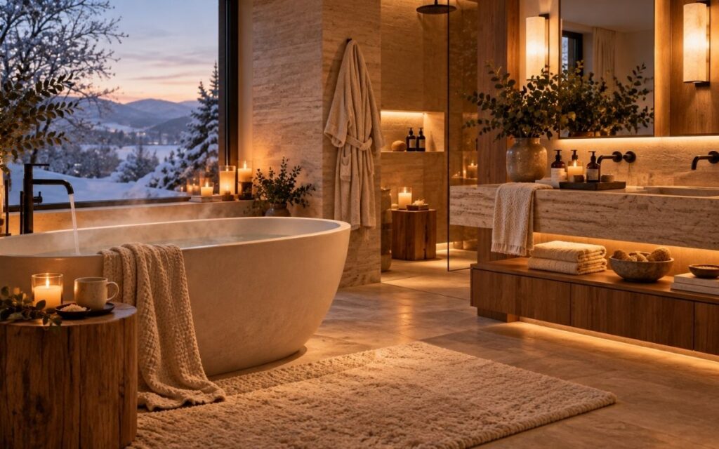 Bagno effetto spa in inverno