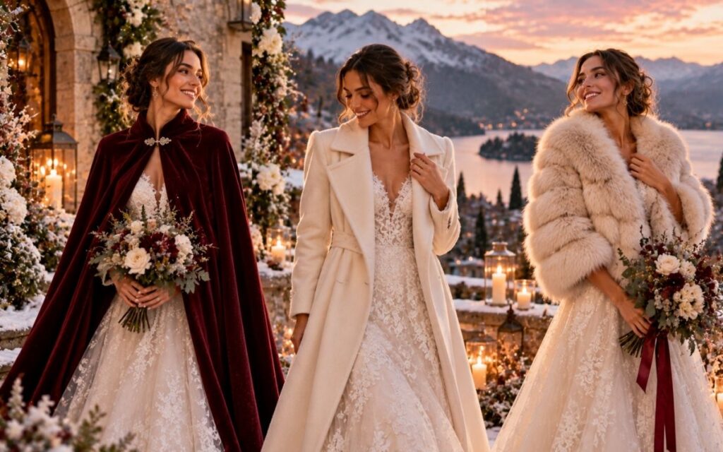 Mantella, cappotto o pelliccia? Cosa mettere sopra l’abito da sposa in inverno